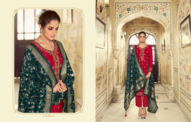 Kainaat By Zisa Dola Jacquard Embroidery Designer Salwar Suits Wholesale Online
